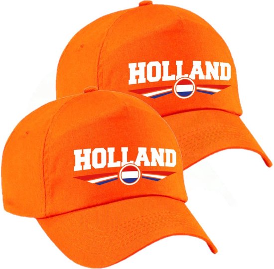 6x stuks nederland / Holland landen pet / baseball cap oranje kinderen