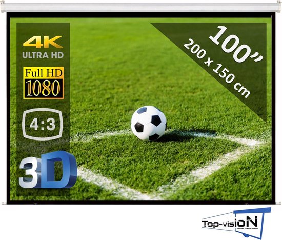 Manueel Projectiescherm (4:3) – Ø 100" - 254 cm // 203 x 153 cm - beamer scherm