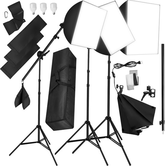 Studiolampen set - 3x fotolamp fotografie softbox - 400894