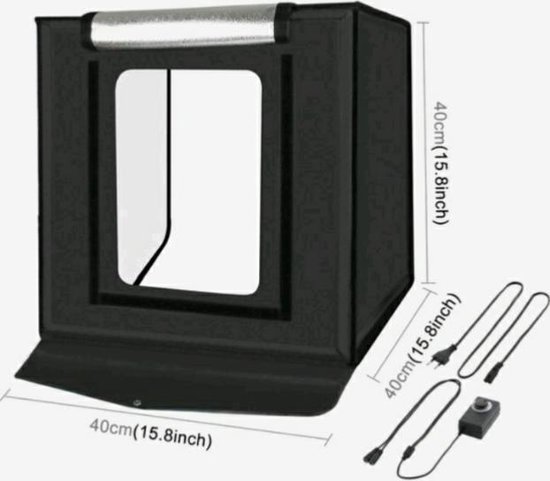 PULUZ Professionele 40cm Fotostudio Box - Draagbaar -Fotobox- LED verlichting - 40×40×40 cm - Fototent