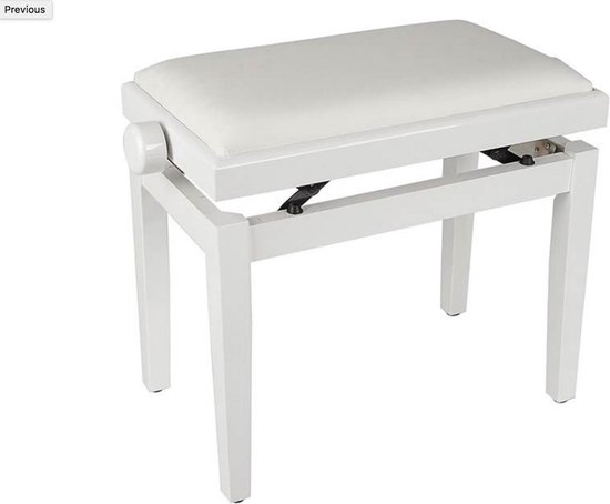 Pianobank Boston PB1/3040 met verstelbare zitting Wit