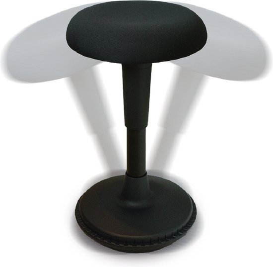 Wobblez® Pianokruk en Keyboardkruk - Wiebelkruk Zwart - In hoogte verstelbare pianokruk van 43-63 cm