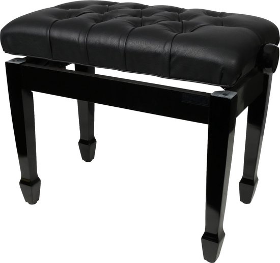 Innox PB 30B Pianobank - Pianokruk in hoogte verstelbaar - Zwart - Kruk voor piano en keyboard