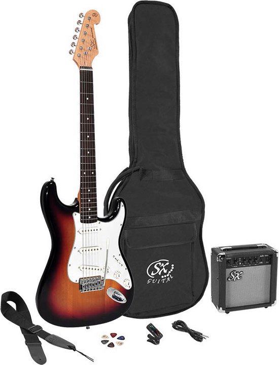 Elektrische gitaarpakket SX met versterker SE1SK-3TS Sunburst