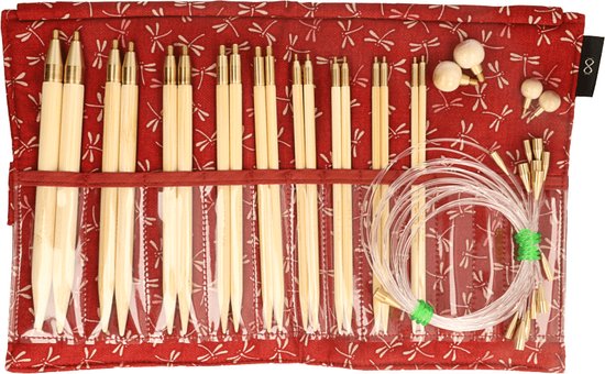 Seeknit Shirotake verw. rondbreinaaldenset ML rood.