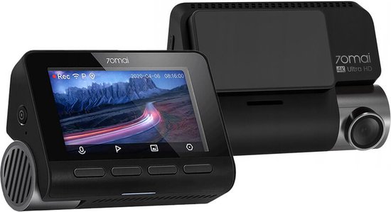 70Mai Dash Cam A800S 4K + Rear Cam Set - dashcam voor auto (voor en achter) - Zwart