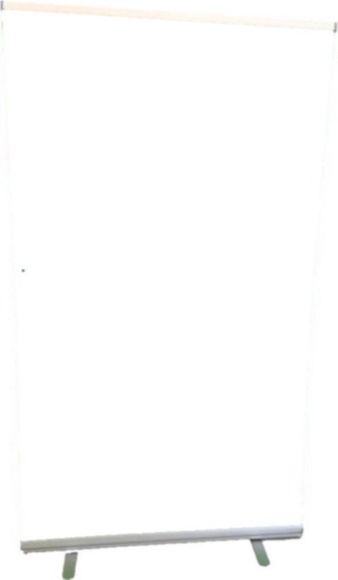 Whitescreen 120cm x 200cm ultra wide + draagtas (Roll-up banner white screen)  | Witte Achtergrond Doek