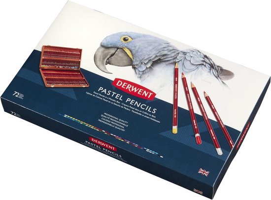 Derwent Pastelpotloden in Houten Kist  - Set van 72 Potloden - Assorti