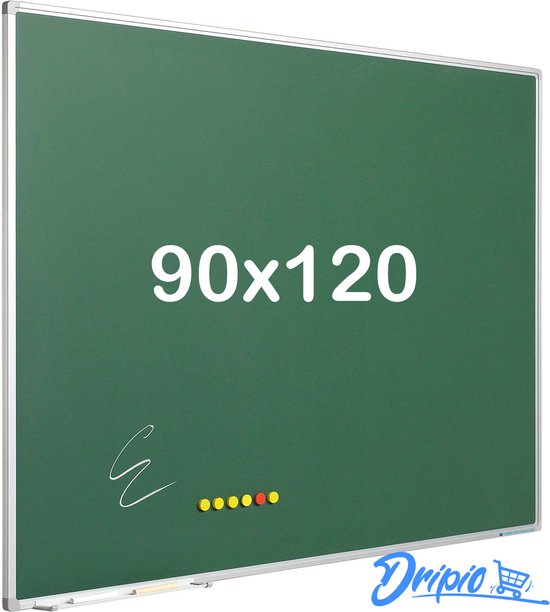 Krijtbord PRO - Magnetisch - Schoolbord - Eenvoudige montage - Geëmailleerd staal - Groen - 90x120cm
