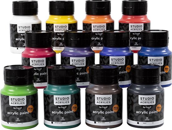 Acrylverf - Diverse Kleuren - Creall Studio - 12x500ml