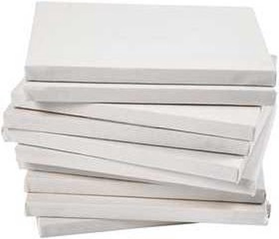 Gespannen canvas, D: 1,6 cm, afm 18x24 cm, 280 gr, wit, 40 stuk/ 1 doos
