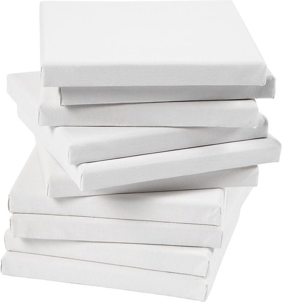 Gespannen canvas, afm 20x20 cm, 280 gr, 80 stuks - Schildersdoek