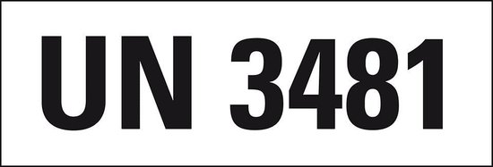 UN 3481 sticker, zeewaterbestendig op rol 147 x 50 mm - 250 stuks
