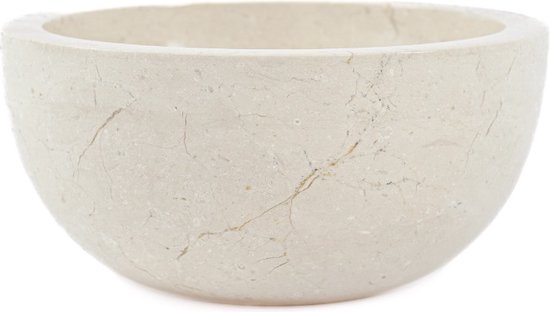 Teakea - Waskom Opbouw Klein 25x12 | Wit Marmer | Toilet Fontein Waskommetje | Blanco Mini |