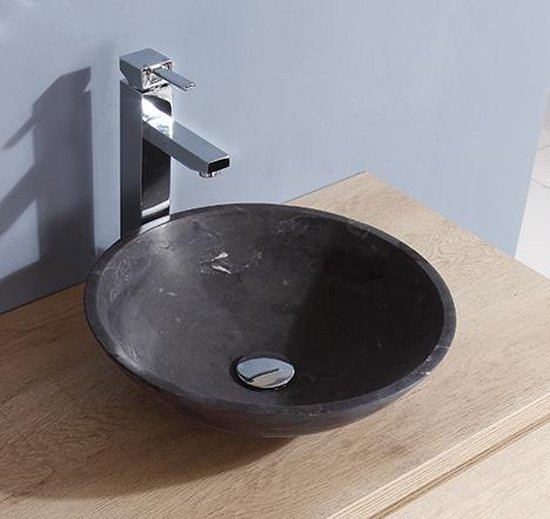 CJ NATURE opzet waskom - - Hardstenen -  Zwart - 40x40x13 cm