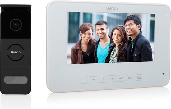 Video deurintercom set met smalle buitenpost en groot scherm Byron DIC-25312