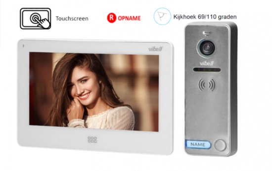 Vibell 1060W modulaire video deurintercom set met groot 7 inch touchscreen met opname