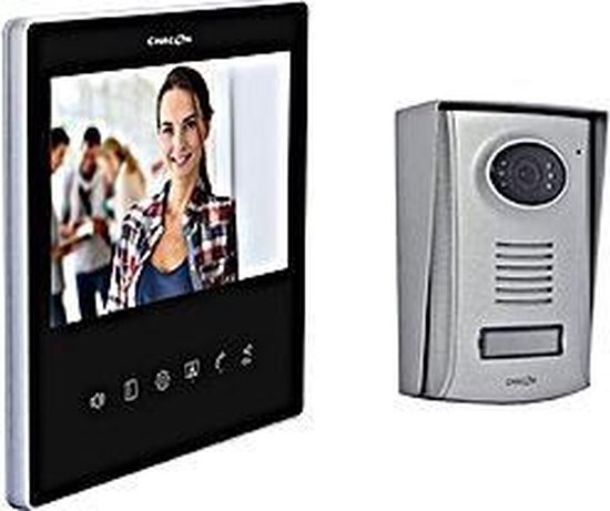 Chacon 2-draads Videofoon met 7 inch-scherm, Ultra Slim – zwart