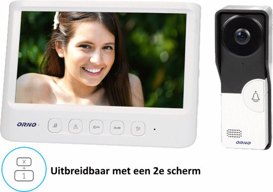 Orno - OR-VID-MC-1059/W - Video intercom - Uitbreidbaar met een tweede scherm