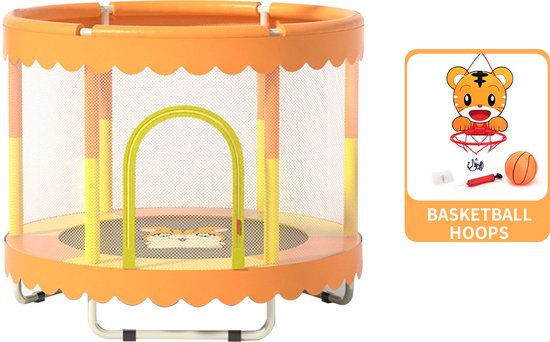 Trampoline voor kinderen - Met gevoerde veiligheidshoes - Afsluitbaar veiligheidsnet -Speelgoed voor indoor en outdoor - Ronde - Tot 100kg - 150cm