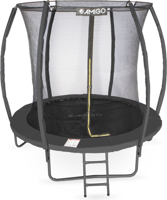 AMIGO trampoline Basic - Met Veiligheidsnet En Ladder - 244 cm - Zwart