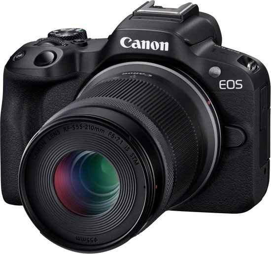 Canon systeemcamera EOS R50 ZWART + RF-S Standaardlens 18 - 45 mm IS STM + RF-S Telelens 55 - 210 mm F/ 5 - 7.1 IS STM - kit