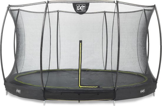 EXIT Silhouette inground trampoline ø427cm met veiligheidsnet - zwart