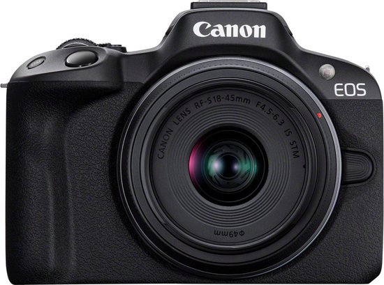 Canon systeemcamera EOS R50 ZWART + RF-S Standaardlens 18 - 45 mm IS STM - kit
