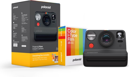 Polaroid Now Generation 2 - Instant Camera - Everything Box incl. 16 stuks i-Type Color Film - Black