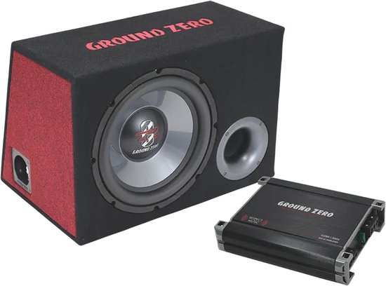 Groundzero GZ BAS KIT 12.300X 30 cm / 12" geventileerde subwooferbehuizing met aparte versterker