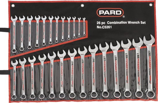 Combinatie ringsteeksleutelset, 26-delig, foudraal PAC5261