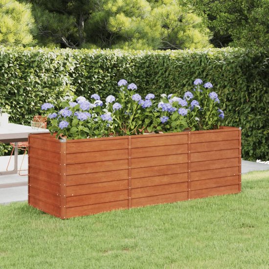 vidaXL-Plantenbak-verhoogd-240x80x77-cm-cortenstaal-roestig