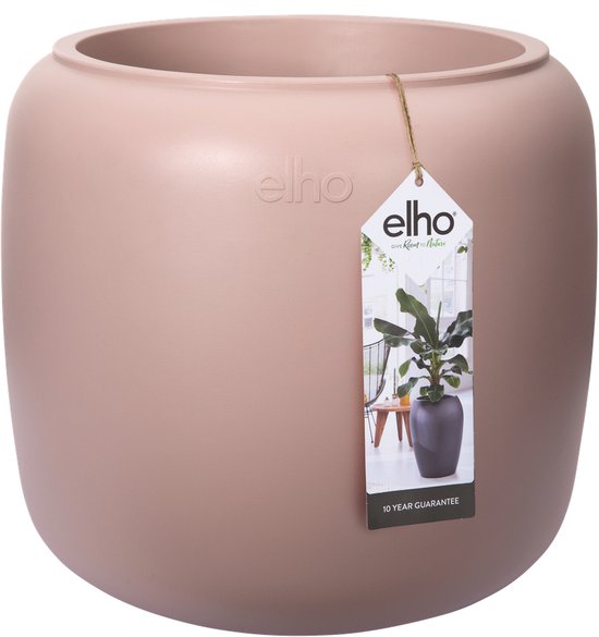 Elho Pure Beads Small 40 - Plantenbak voor Binnen & Buiten - Ø 39.2 x H 34.9 cm - Wit/Pebble Pink