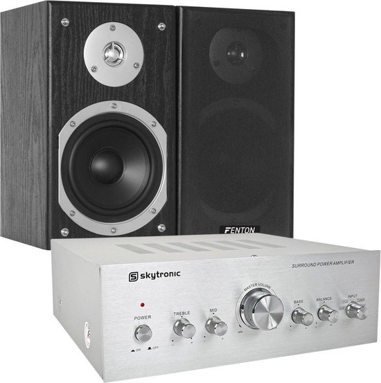 SkyTec 280W HiFi set met versterker, speakers en kabels