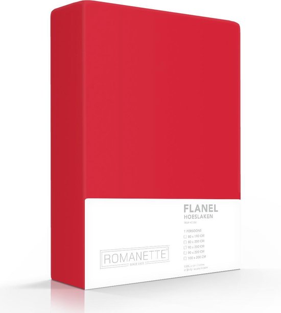 Luxe Flanel Hoeslaken Rood | 160x220 | Warm En Zacht | Uitstekende Kwaliteit