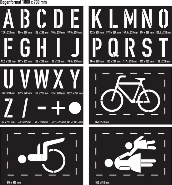 Sjablonen set 3, voor markeringen met kleuren