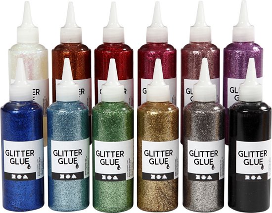 Glitter Glue - Assorted Colors - 12 x 118 ml (31820)