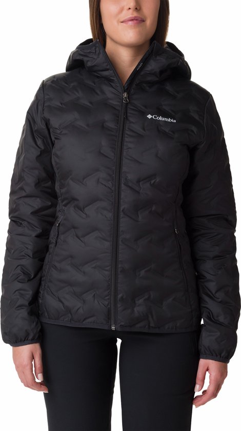 Columbia Delta Ridge - Puffer Jas Dames – Outdoor Jas – Tussenjas met Capuchon – Gewatteerde Donsjas - Lichtgewicht - Black - Maat M