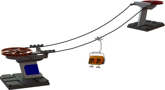 J�gerndorfer Compact kabelbaan blauw/oranje met ��n zetel