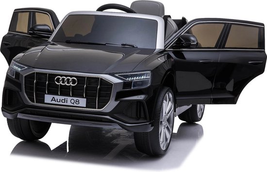 Audi Q8 Elektrische Kinderauto - 12V Accu - Accuvoertuig - Op Afstand Bestuurbaar - Veilig Voor Kinderen - MP3, USB & Micro-SD - Zwart