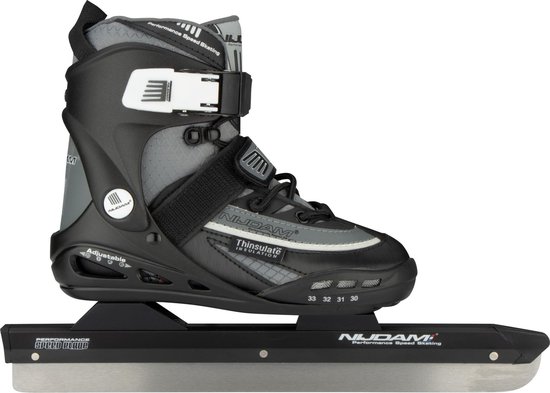 Nijdam Norenschaats Junior Verstelbaar - Semi-Softboot - Alu Buis - Zwart/Antraciet - 38-41