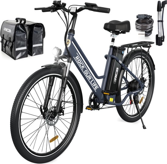 HITWAY Elektrische fiets - E-BIKE - 26 inch - 250 W motor - Tot 35-70 km - Zwart