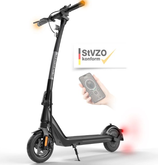 BLUEWHEEL lichtgewicht elektrische step met app en dubbel remsysteem + vering | Krachtige 350 W motor, 20 km/u, 360 Wh accu | brede luchtbanden I IX250