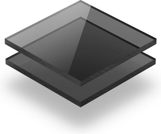 Plexiglas plaat 8 mm dik - 160 x 100 cm - Getint Grijs