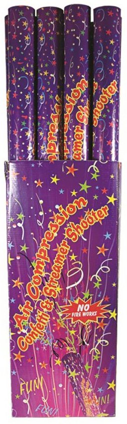 12x Super mega partyshooter multi 80 cm papiersnippers - Papier Party thema feest popper shooter kanon kerst festival oud en nieuw 2021 oudjaars avond