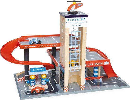 Tender Leaf Toys Autogarage En Werkplaats Junior Hout 5-delig