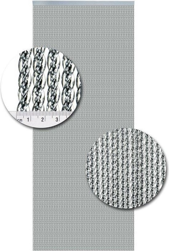 Vliegengordijnenexpert Venetië Vliegengordijn - 92x210 cm - Transparant met zilveren kern Op het kozijn