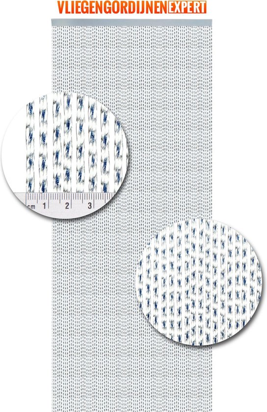 Vliegengordijnenexpert Lucca - Vliegengordijn - 100x240 cm - Transparant met Blauw