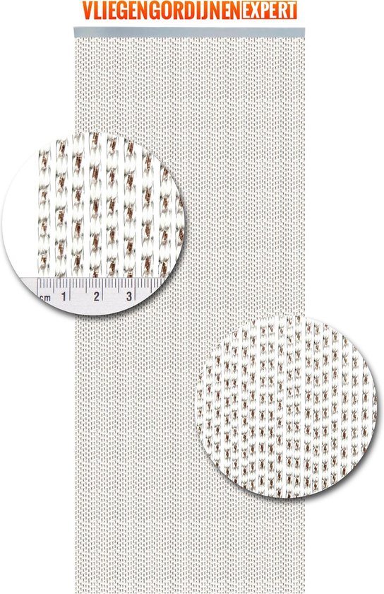 Vliegengordijnenexpert Lucca - Vliegengordijn - 100x240 cm - Transparant met Bruin