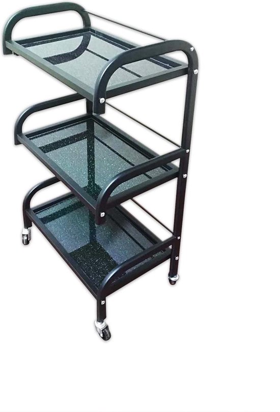 Instrumententafel - Drie planken - Glas - Zwart - Voor Schoonheidssalons